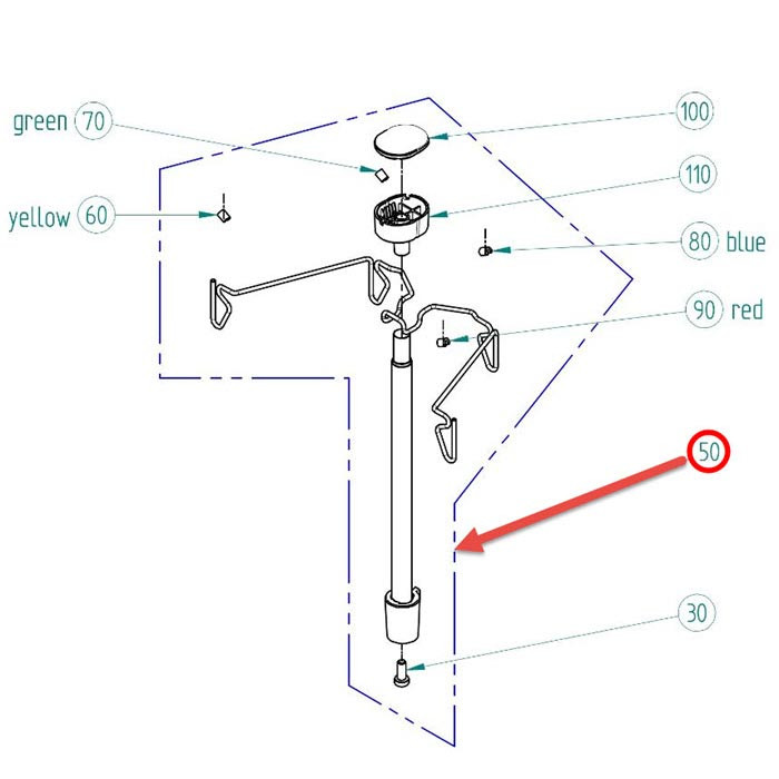 Antenne porte-bobine, cône L850 - L860 Antenne porte-bobine, cône L850 - L860