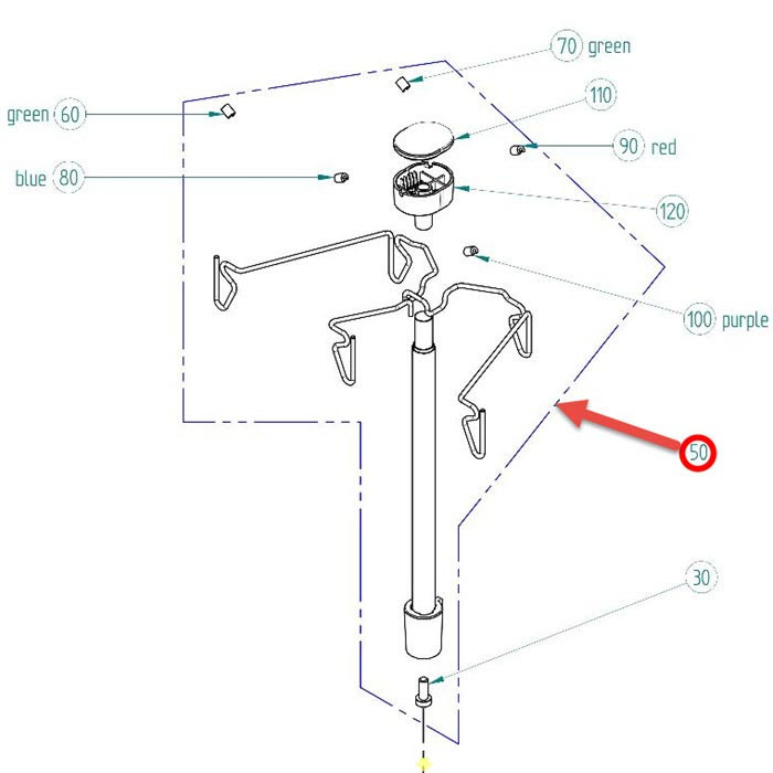 Antenne porte-bobine, cône L890 BERNINA Antenne porte-bobine, cône L890 BERNINA