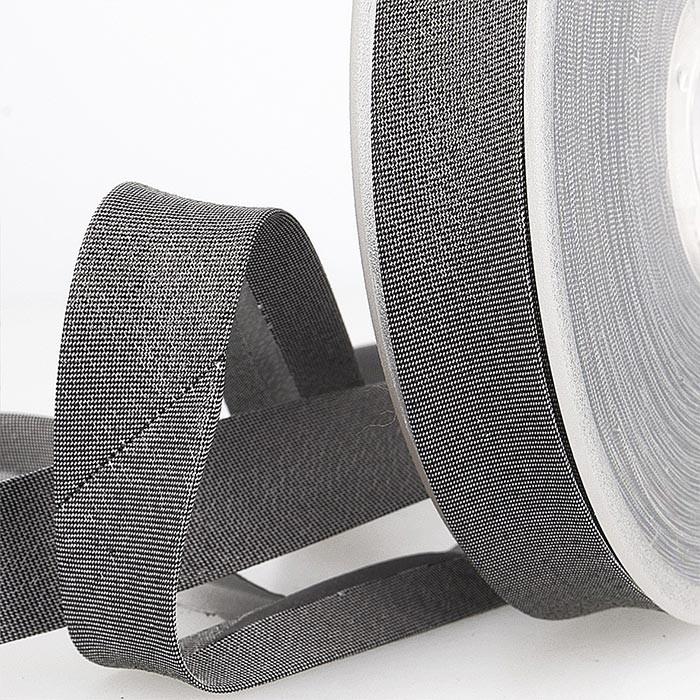 Biais métallisé noir et argent au mètre Biais métallisé noir et argent au mètre
