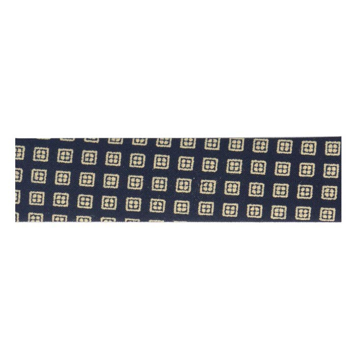 Biais noir carrés beiges 20mm au mètre Biais noir carrés beiges 20mm au mètre