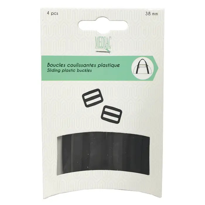 Boucles coulissantes plastiques 38mm (4pcs) Boucles coulissantes plastiques 38mm (4pcs)