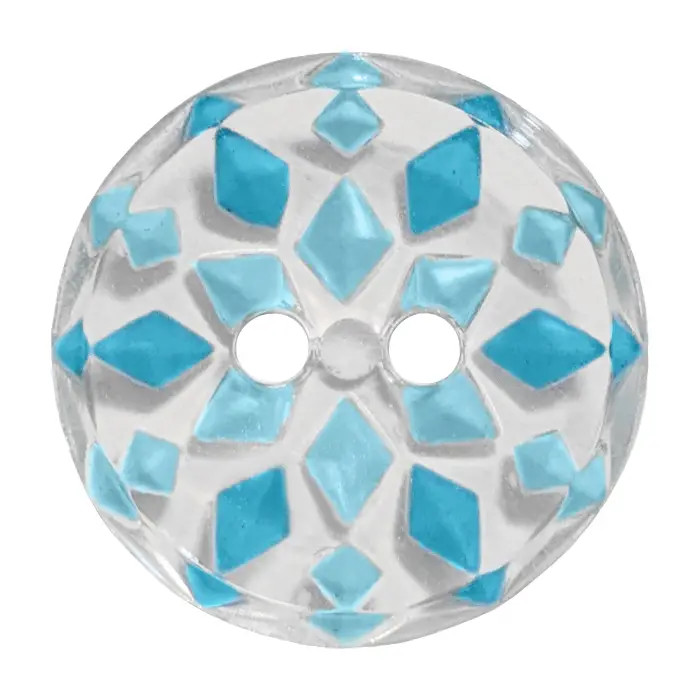 Bouton Kaleidoscope bleu/transparent 18mm Bouton Kaleidoscope bleu/transparent 18mm