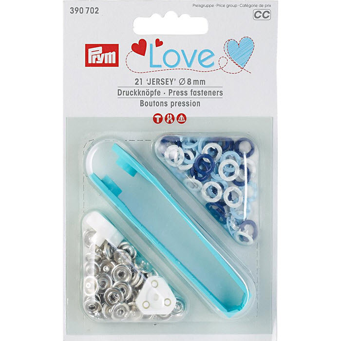 Boutons pression Jersey (21) bleu/blanc Boutons pression Jersey (21) bleu/blanc