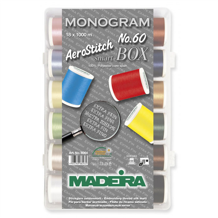 Box 18 bobines 1000m Madeira AeroStitch n°60 1000m Box 18 bobines 1000m Madeira AeroStitch n°60 1000m