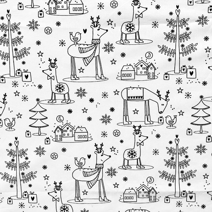 Coupon tissu 100% coton "Animaux Noel" 150cm x 50cm Coupon tissu 100% coton "Animaux Noel" 150cm x 50cm