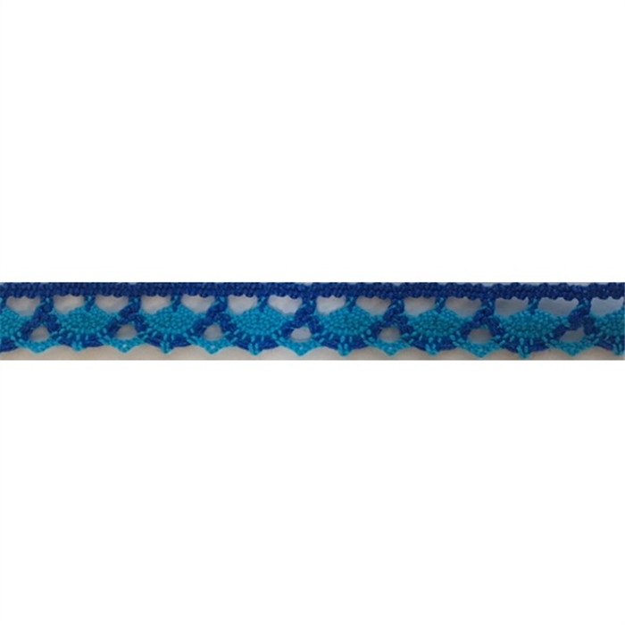 Dentelle au fuseau bleu 13mm au mètre Dentelle au fuseau bleu 13mm au mètre