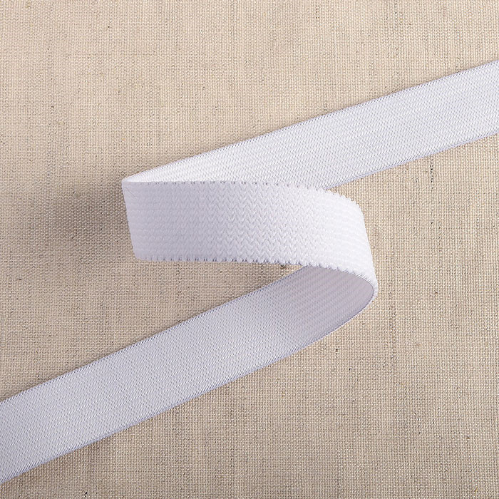 Elastique doux 25 mm blanc au mètre Elastique doux 25 mm blanc au mètre