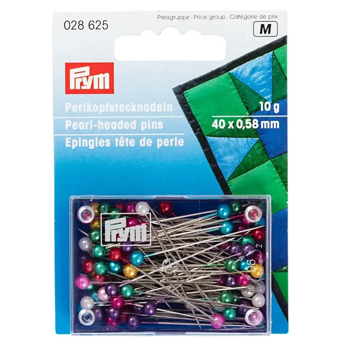 Epingles (10g) tête perle 0.58x40mm Prym Epingles (10g) tête perle 0.58x40mm Prym