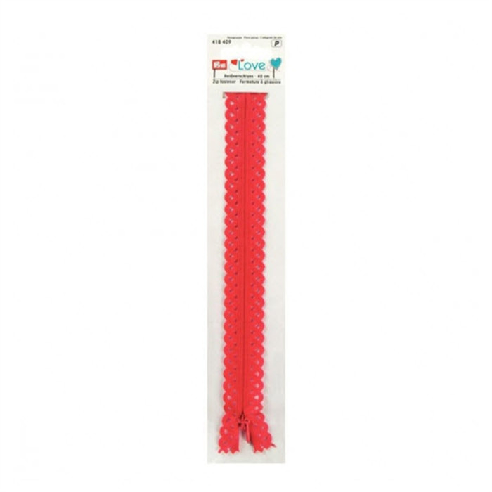 Fermeture à glissière 40cm rouge Fermeture à glissière 40cm rouge