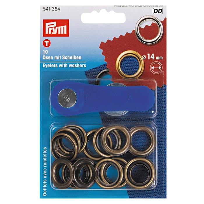 Oeillets et rondelles 14mm laiton Prym Oeillets et rondelles 14mm laiton Prym