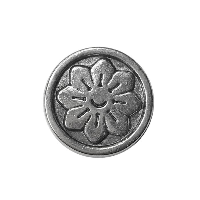 Ornement métal fleur cercle passant 10mm Ornement métal fleur cercle passant 10mm