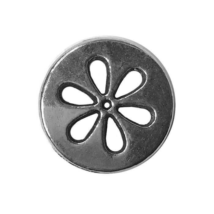 Ornement métal fleur simple passant 10mm Ornement métal fleur simple passant 10mm