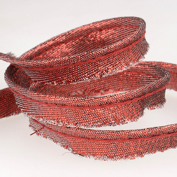 Passepoil métallique 10mm Rouge au mètre Passepoil métallique 10mm Rouge au mètre