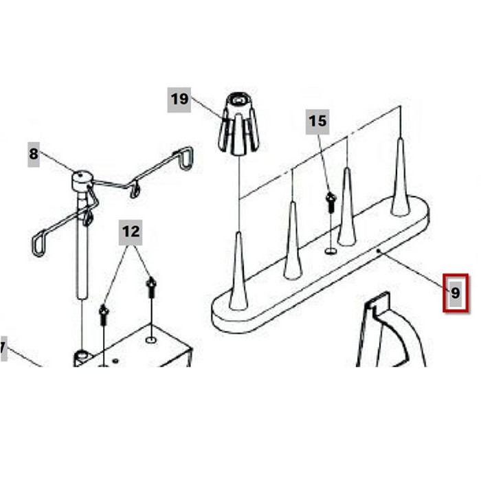Porte bobine, cône multiple Porte bobine, cône multiple