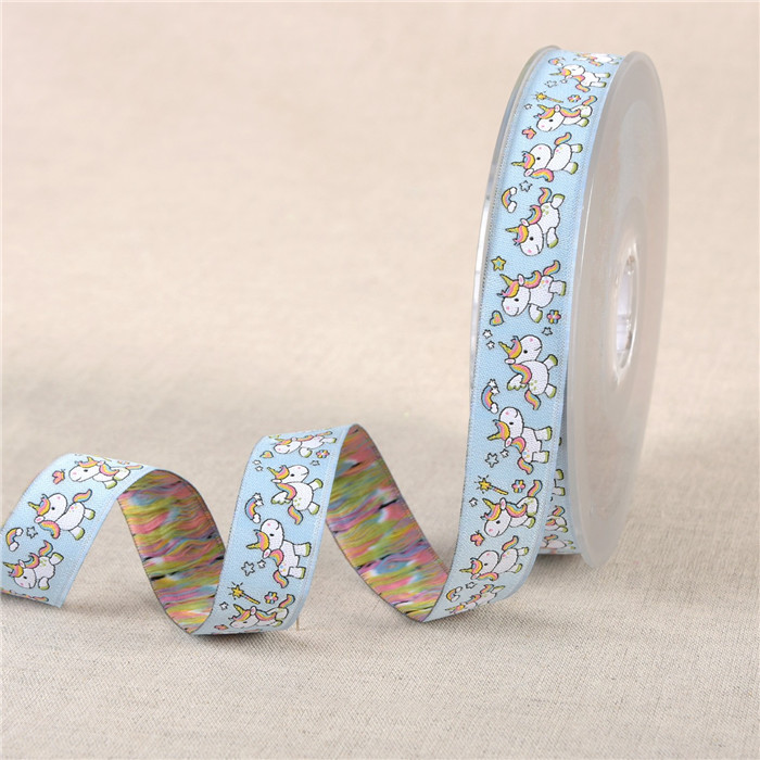 Ruban Jacquard Licornes 20mm au mètre Ruban Jacquard Licornes 20mm au mètre