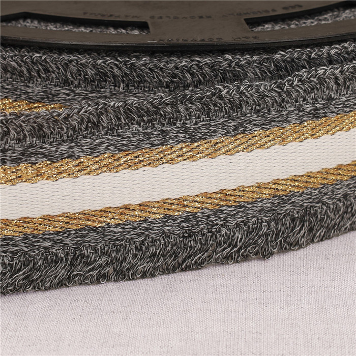 Sangle frangette lurex gris 50mm au mètre Sangle frangette lurex gris 50mm au mètre