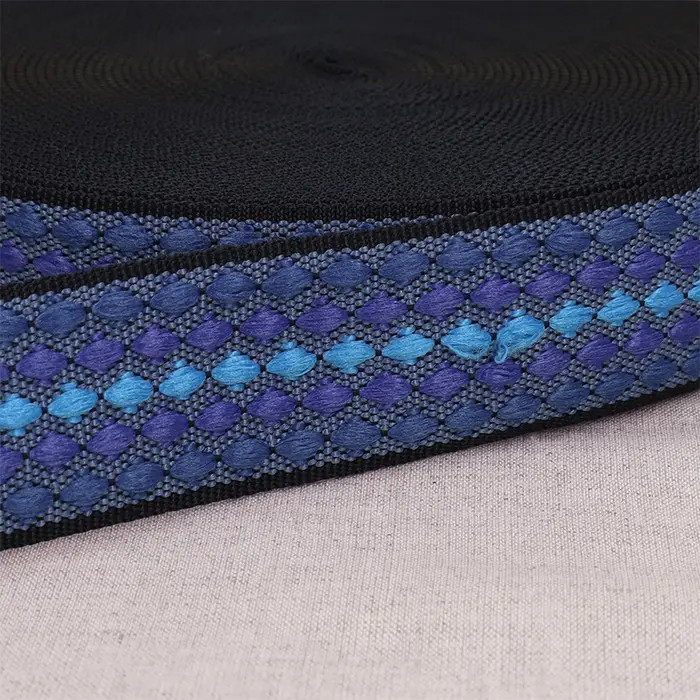 Sangle losange multi bleu roi 38mm au mètre Sangle losange multi bleu roi 38mm au mètre