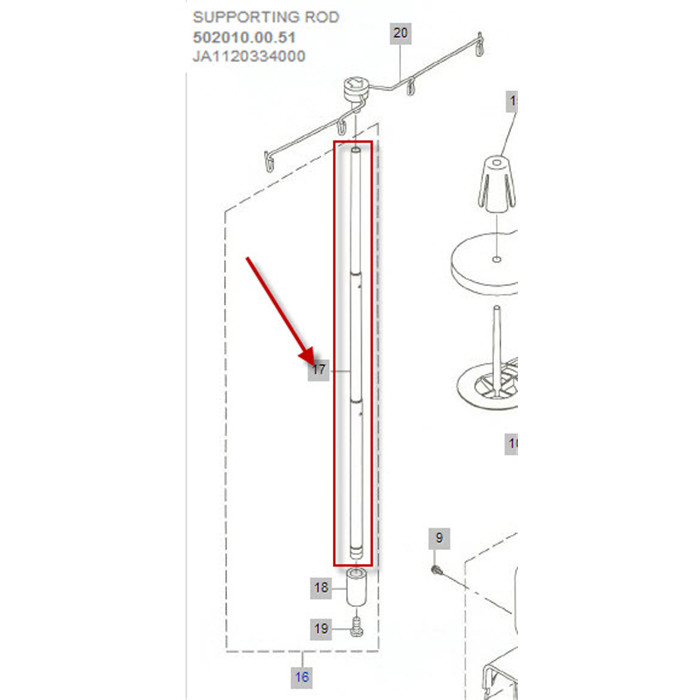 Tige pour support de guide fil Tige pour support de guide fil