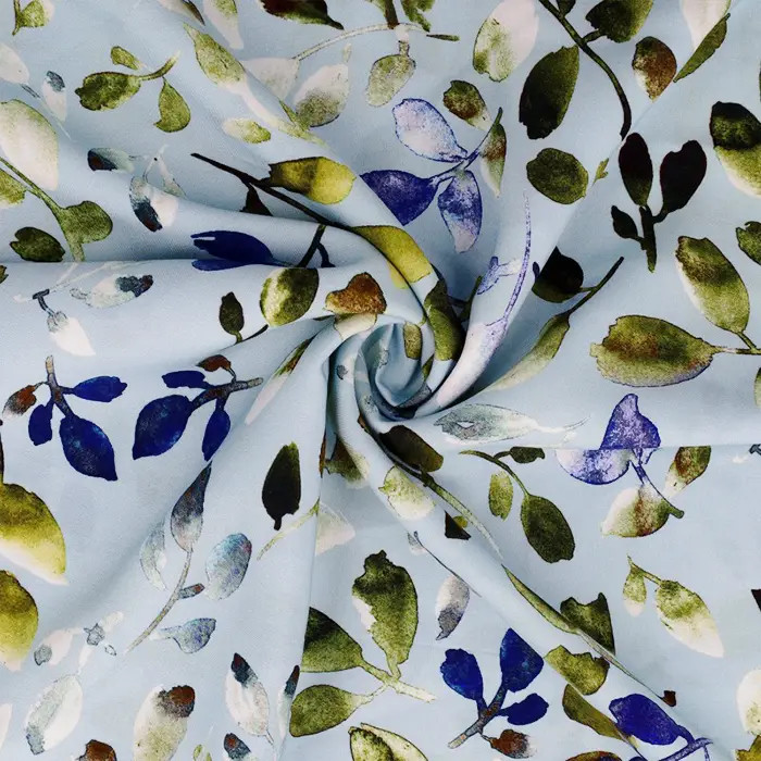 Tissu 100% viscose Kelston bleu par 50cm Tissu 100% viscose Kelston bleu par 50cm